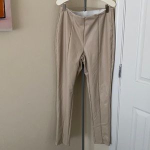 Cream leather pants